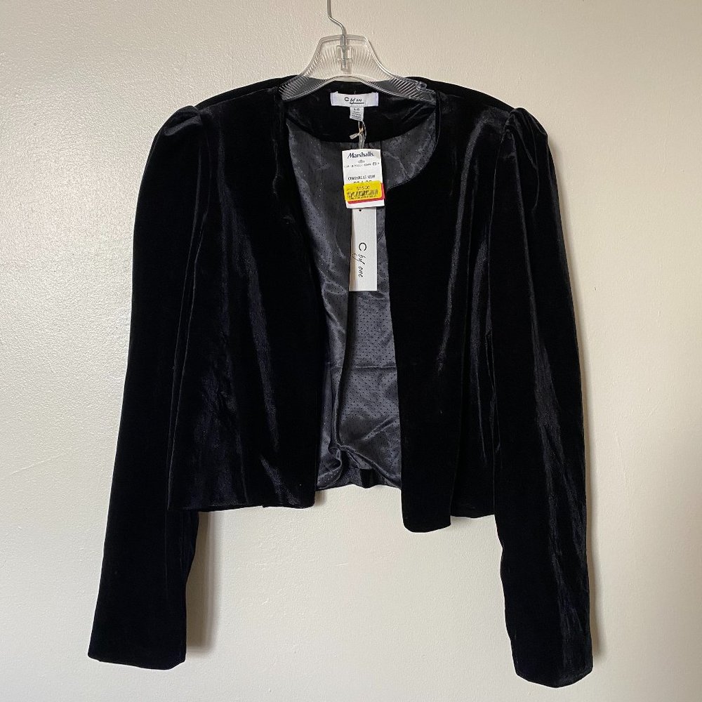 Cropped Velvet Blazer